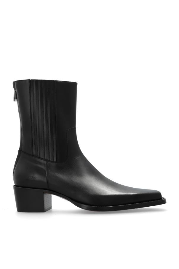 DSQUARED2 パネルデザイン レザーブーツ | ブラック | FARFETCH JP